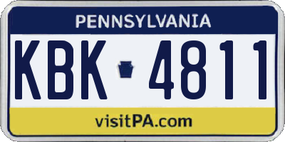 PA license plate KBK4811