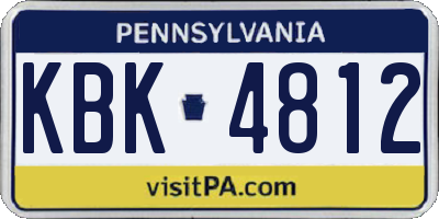 PA license plate KBK4812