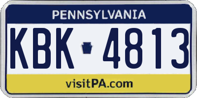 PA license plate KBK4813