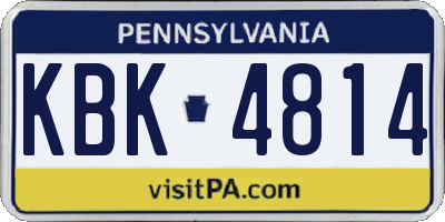 PA license plate KBK4814