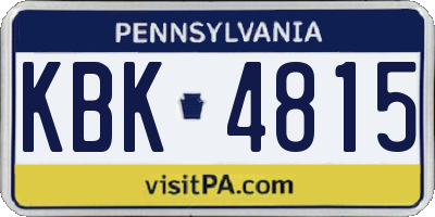 PA license plate KBK4815
