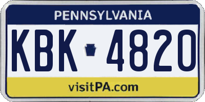 PA license plate KBK4820