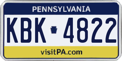 PA license plate KBK4822