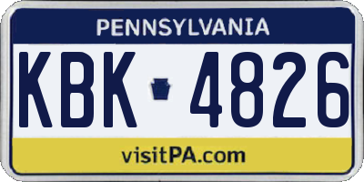 PA license plate KBK4826