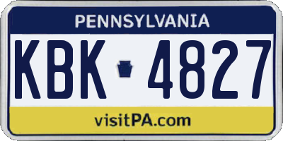 PA license plate KBK4827
