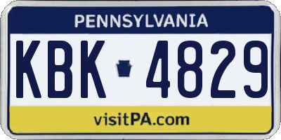 PA license plate KBK4829