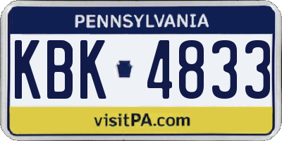 PA license plate KBK4833