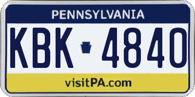 PA license plate KBK4840