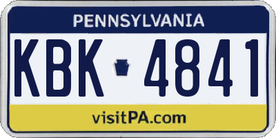 PA license plate KBK4841