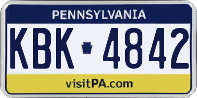PA license plate KBK4842