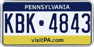 PA license plate KBK4843