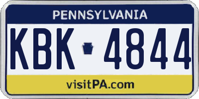 PA license plate KBK4844
