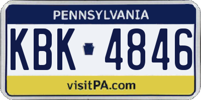 PA license plate KBK4846