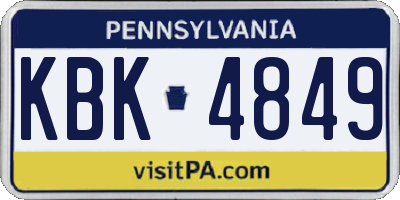 PA license plate KBK4849
