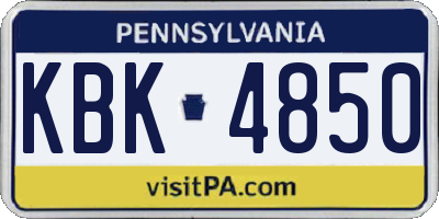 PA license plate KBK4850
