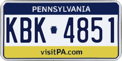 PA license plate KBK4851