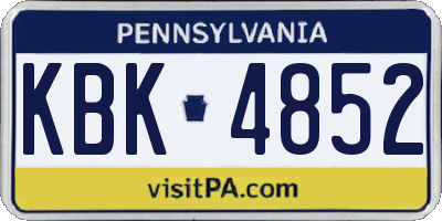 PA license plate KBK4852