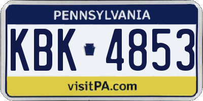 PA license plate KBK4853