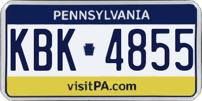 PA license plate KBK4855