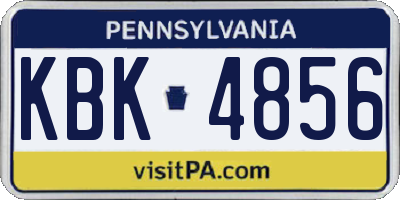 PA license plate KBK4856