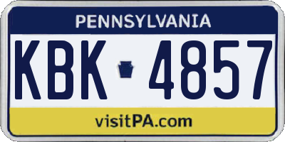 PA license plate KBK4857