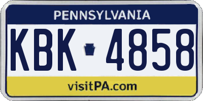 PA license plate KBK4858