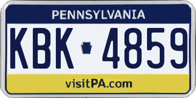 PA license plate KBK4859