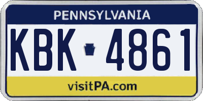 PA license plate KBK4861
