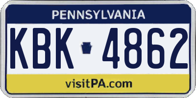 PA license plate KBK4862