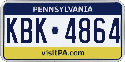PA license plate KBK4864
