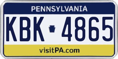PA license plate KBK4865