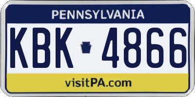 PA license plate KBK4866