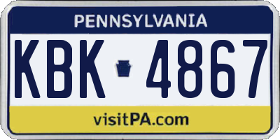 PA license plate KBK4867