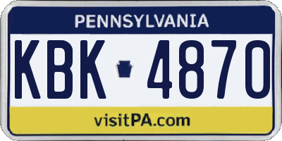 PA license plate KBK4870