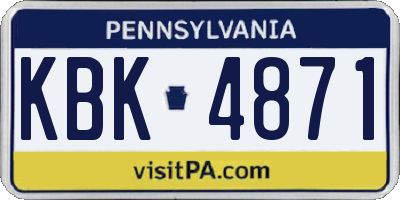 PA license plate KBK4871