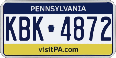 PA license plate KBK4872