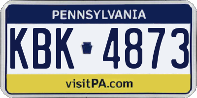 PA license plate KBK4873