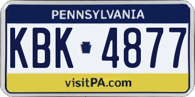 PA license plate KBK4877