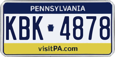 PA license plate KBK4878