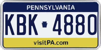 PA license plate KBK4880
