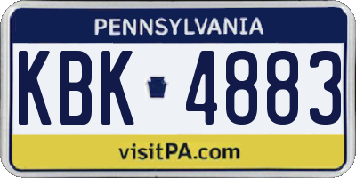 PA license plate KBK4883