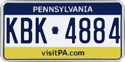 PA license plate KBK4884