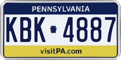 PA license plate KBK4887