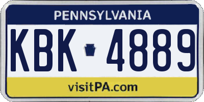 PA license plate KBK4889