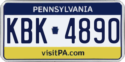 PA license plate KBK4890