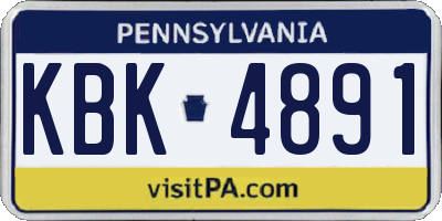 PA license plate KBK4891