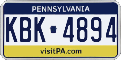 PA license plate KBK4894