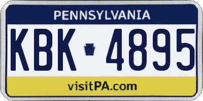 PA license plate KBK4895