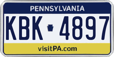 PA license plate KBK4897