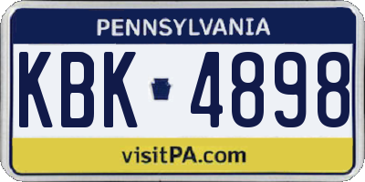 PA license plate KBK4898